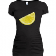 Подовжена футболка часточка лимона