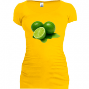 Женская удлиненная футболка с лаймом