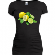 Подовжена футболка з лимонами і лаймом