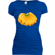 Женская удлиненная футболка с бананами