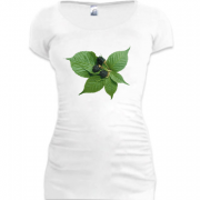 Женская удлиненная футболка с веткой еживики