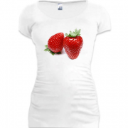 Женская удлиненная футболка Клубника 4