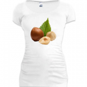 Женская удлиненная футболка с лесными орехами 2