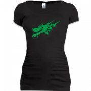 Женская удлиненная футболка Голова дракона