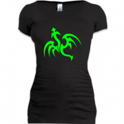 Женская удлиненная футболка Полет дракона