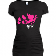 Женская удлиненная футболка Амур Love