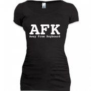 Женская удлиненная футболка AFK Away From Keyboard.