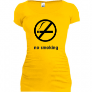 Женская удлиненная футболка Я против курения