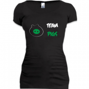 Женская удлиненная футболка Team pigs