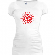 Женская удлиненная футболка Лучистое сердце