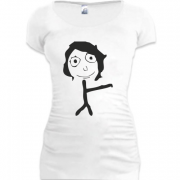 Женская удлиненная футболка с комиксом