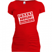 Женская удлиненная футболка Poker ADVISORY