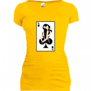 Женская удлиненная футболка Poker Lady