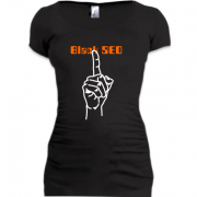 Женская удлиненная футболка Black SEO