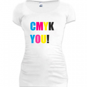 Женская удлиненная футболка CMYK YOU!