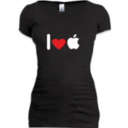 Женская удлиненная футболка I love apple