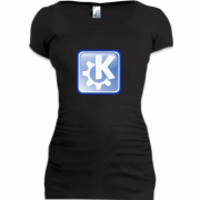 Женская удлиненная футболка KDE Be free..