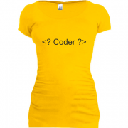 Женская удлиненная футболка Кодер