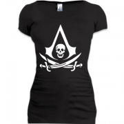 Женская удлиненная футболка Пираты Apple