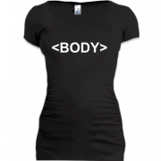 Женская удлиненная футболка body