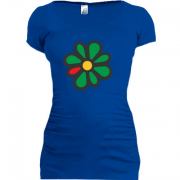 Женская удлиненная футболка с логотипом ICQ
