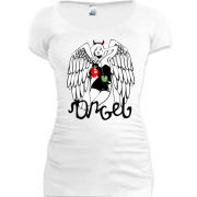 Женская удлиненная футболка Ангел