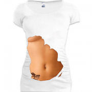 Женская удлиненная футболка Perfect body с тату (2)