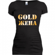 Женская удлиненная футболка Gold Жена