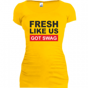 Женская удлиненная футболка Fresh like US