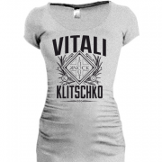 Женская удлиненная футболка Виталий Кличко - нокаут
