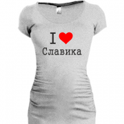 Женская удлиненная футболка Я люблю Славика