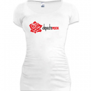 Женская удлиненная футболка Depeche Mode red Rose