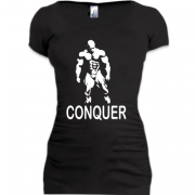 Женская удлиненная футболка Conquer (2)