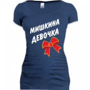 Женская удлиненная футболка Мишкина Девочка