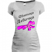 Женская удлиненная футболка Святика Девочка