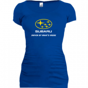 Женская удлиненная футболка Subaru