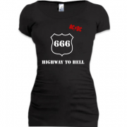 Женская удлиненная футболка AC/DC - Highway to hell