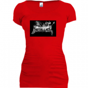 Женская удлиненная футболка Metallica (лого,гитара)