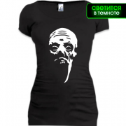 Женская удлиненная футболка Зомби