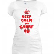Женская удлиненная футболка KEEP CALM (Helloween style)