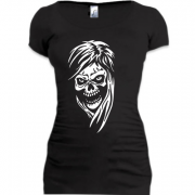 Женская удлиненная футболка Череп ведьмы