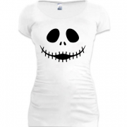 Женская удлиненная футболка Призрак с зашитым ртом