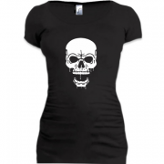 Женская удлиненная футболка Злобный череп