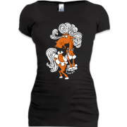 Женская удлиненная футболка Гламурная лошадка