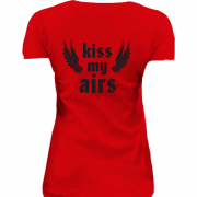 Женская удлиненная футболка Kiss my airs