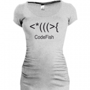 Женская удлиненная футболка code fish