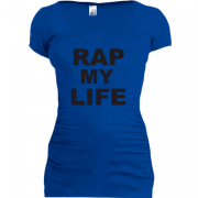Женская удлиненная футболка Rap my life