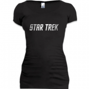 Женская удлиненная футболка Star Trek (надпись)