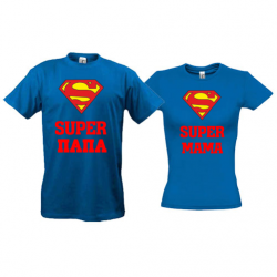 Парные футболки Super папа - Super мама