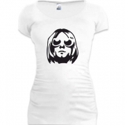 Женская удлиненная футболка Курт Кобейн в очках